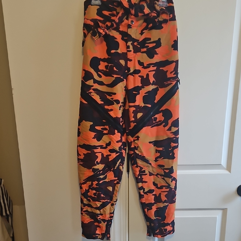 ladies balera dancewear hip hop dance pants orange camo sz sa